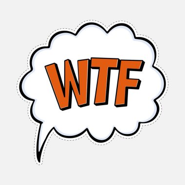 Etiket WTF. Çizgi roman pop sanat çizimi