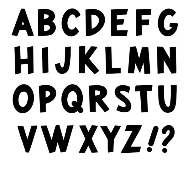 Handgezeichnetes Alphabet Isoliert Auf Weiß — Stockvektor
