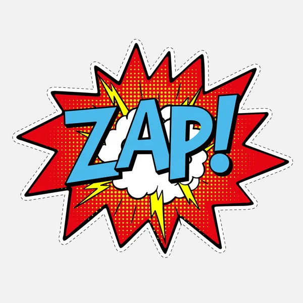 Sticker Comic Sound Effect Zap Hands Draw Word Retro Pop — 스톡 벡터