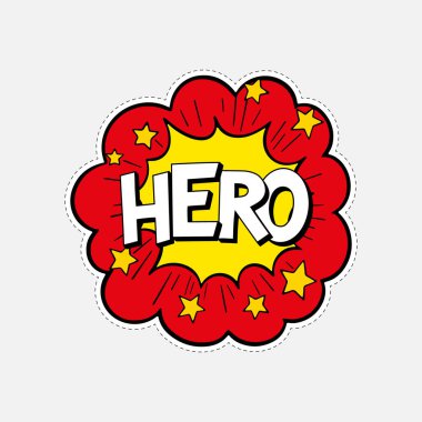 Kahraman komik metin ses efekti konuşma balonu. Çizgi film balonu sesi. Etiket etiketi. Çizgi roman pop sanat vektörü çizimi