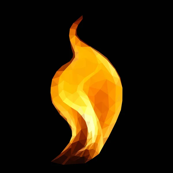 Пожежний Багатокутний Факел Чорному Фоні Ізольований — стоковий вектор