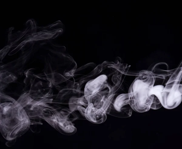 Humo Cigarrillo Vapor Aislado Niebla Realista Sobre Fondo Negro — Foto de Stock