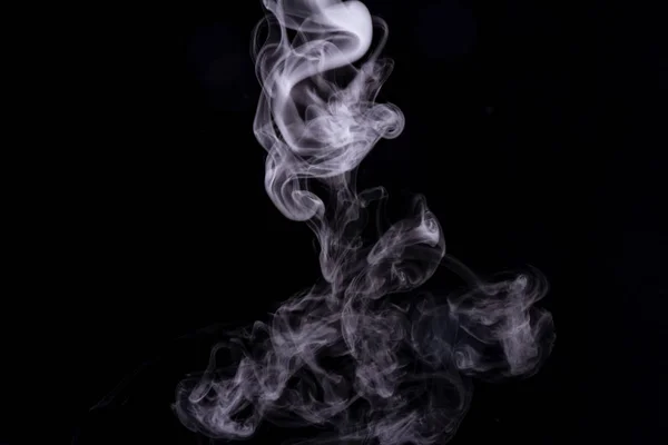 Zigarettenrauch Isoliert Dampf Realistischen Nebel Auf Schwarzem Hintergrund — Stockfoto