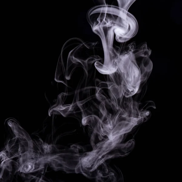 Humo Cigarrillo Vapor Aislado Niebla Realista Sobre Fondo Negro — Foto de Stock