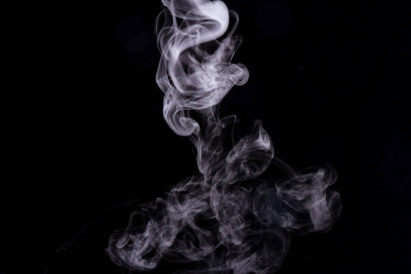 Cigarette smoke isolated vapor realistic mist on black background