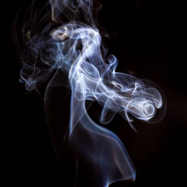 Fumaça Cigarro Vapor Isolado Névoa Realista Fundo Preto — Fotografia de Stock