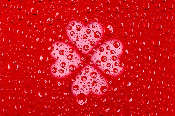 Water Drops Met Vele Harten Achtergrond Voor Valentines Day — Stockfoto