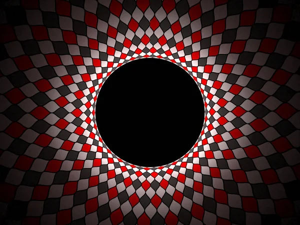 background full color harlequin black white red torus 3d