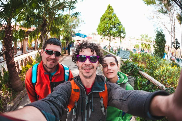 Freunde Reisen Durch Die Türkei Selfie Auf Dem Hintergrund Der — Stockfoto