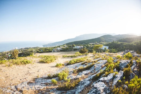 Bellissimo Paesaggio Montano Vista Sulla Costa Del Mare Viaggio Luoghi — Foto Stock