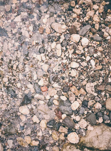 Small Sea Stones Wet Pebbles Rocky Sea Beach Stones Water — Stock Photo, Image