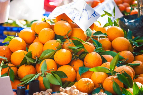 Laranjas maduras em caixas . — Fotografia de Stock