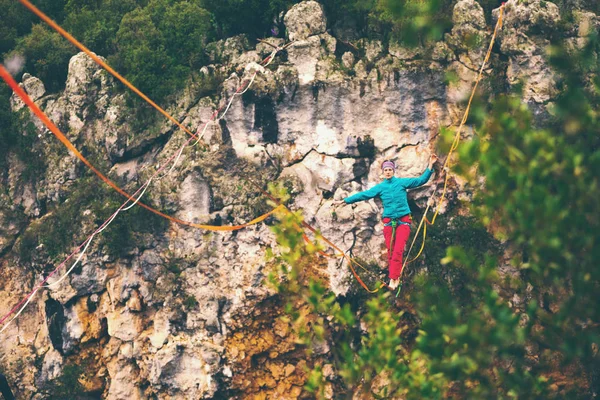 산에서 Highline. — 스톡 사진