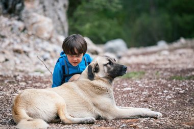 Arkadaşlık Evcil hayvan ve çocuk.