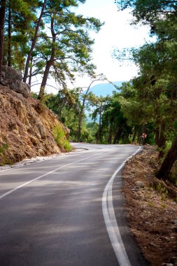 Bend of a mountain road in Turkey.