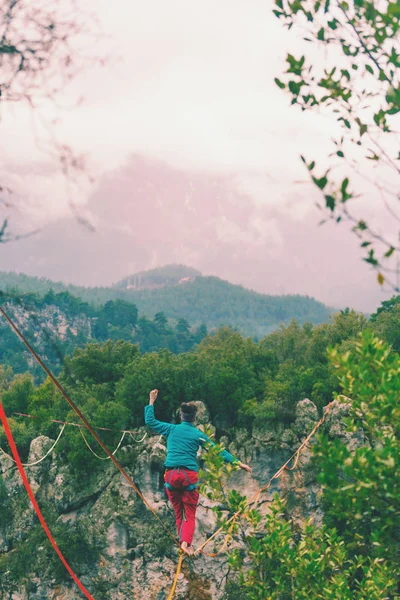 산에서 Highline. — 스톡 사진