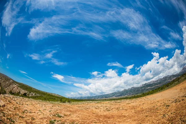 Earth and beautiful sky with clouds.