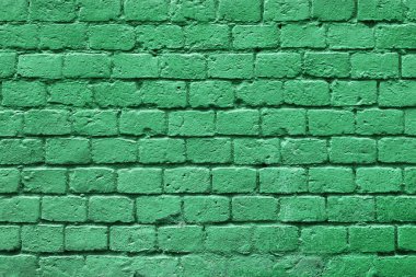 Tuğla duvar Moskova evin yeşil boya boyalı