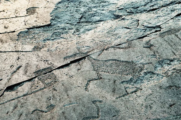 Rotstekeningen oude gravures op de stenen platen van Onega Lake Shore — Stockfoto
