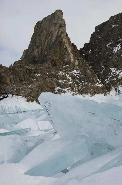 Ghiaccio Rocce Sul Lago Baikal — Foto Stock