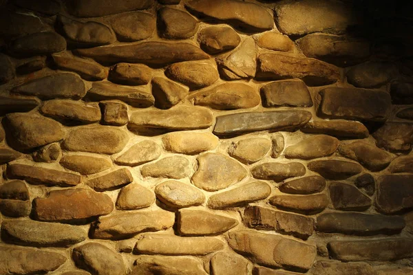 Θερμό Ηλιόλουστο Πέτρινο Τοίχο Υφή — Φωτογραφία Αρχείου