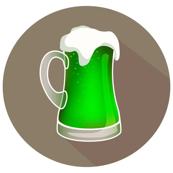手描き緑ベクトル ビール 聖パトリックの日 — ストックベクタ