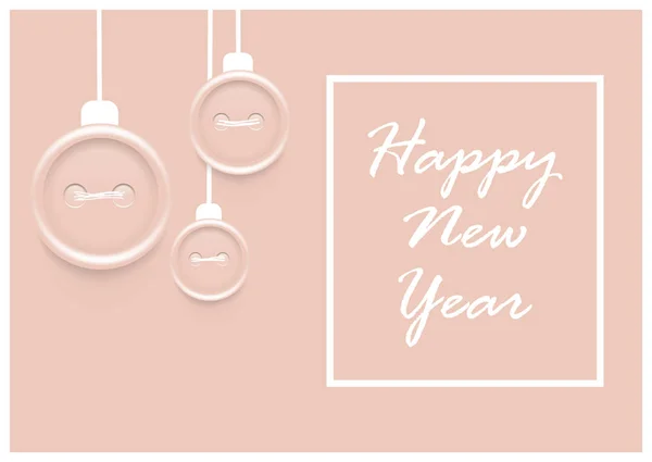 Поздравление Новым 2019 Годом Розовые Векторные Открытки Баннер Пошивом Изделий — стоковый вектор