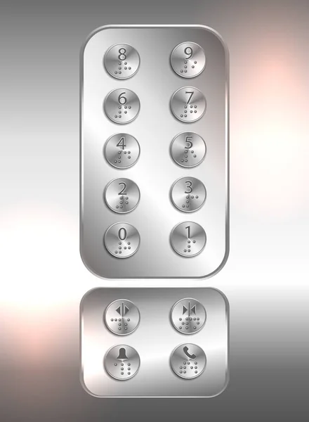 Kör insanlar için - vektör /Elevator tuşlar sayılar ve braille kodu kaldırın