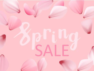 Bahar Satılık kiraz çiçeği vektör afiş şablon