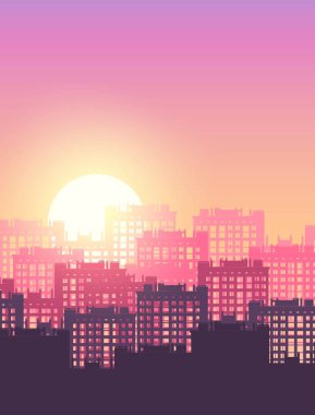 Metropolis gündoğumu/günbatımı. Negatif alan ile vektör