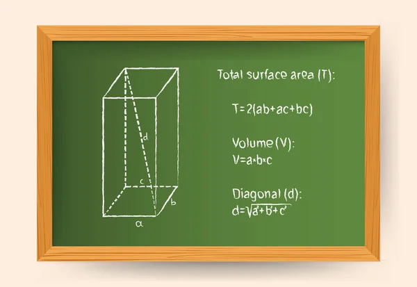 Hand Getekende Vector Illustratie Van Geometrische Vorm Parallellepipeet Wit Krijt — Stockvector