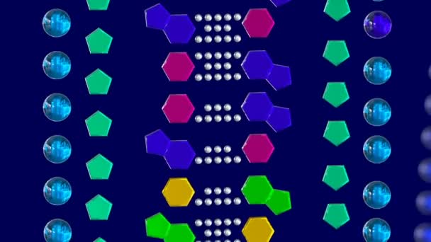 Colored Dna Strand Slow Motion Animation — Stock Video