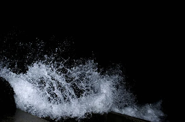 Splashing Onda Sul Mar Nero Nella Notte — Foto Stock