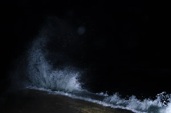 Splashing Wave Black Sea Night — Stock Photo, Image