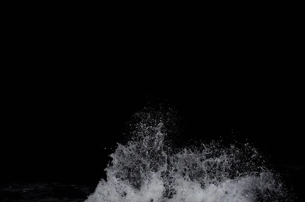 Vague Éclaboussante Sur Mer Noire Dans Nuit — Photo