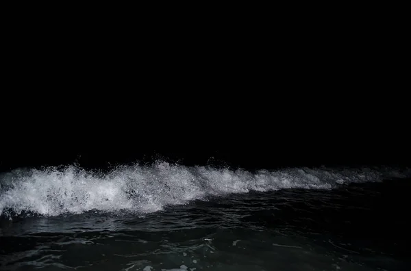 Splashing Wave Black Sea Night — Stock Photo, Image