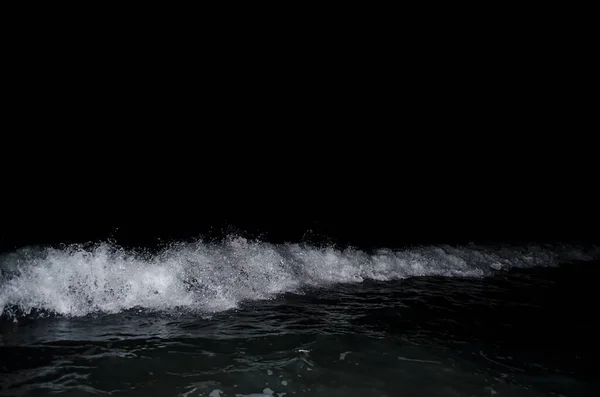 Splashing Onda Sul Mar Nero Nella Notte — Foto Stock