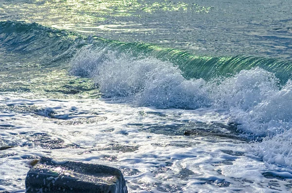 Fuerte Viento Arroja Las Olas Orilla Del Mar Negro — Foto de Stock