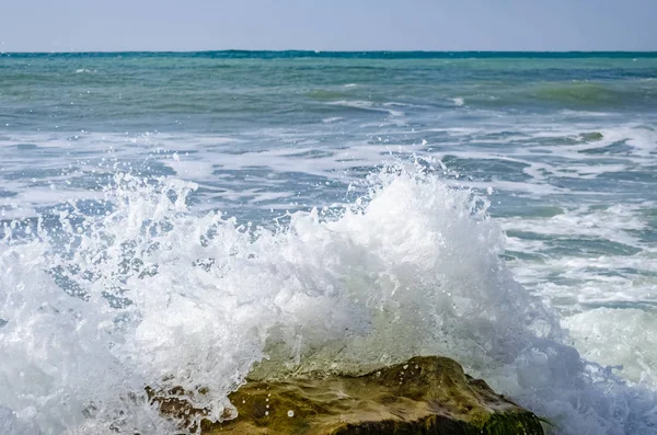 Šplouchání Vln Pobřeží Černého Moře Den Stock Obrázky
