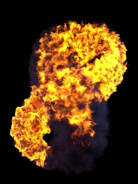 Fire Number Eight Black Background Rendering — Stock Photo, Image
