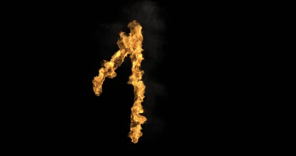 Bränner Nummer Ett Transparent Bakgrund Konvertering — Stockfoto