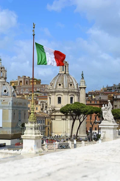 Ulusal Anıt Vittorio Emanuele Trajan Forumu Roma Talya Piazza Venezia — Stok fotoğraf