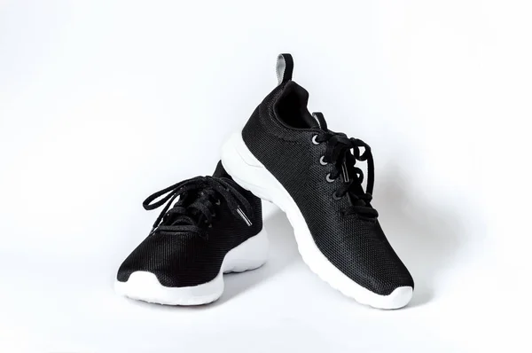 Black running shoes isolated on white background — Stock Photo, Image