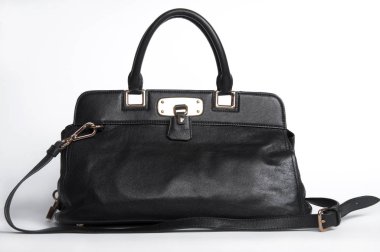 Kadının çantası bırakarak gölge beyaz yüzeyi izole