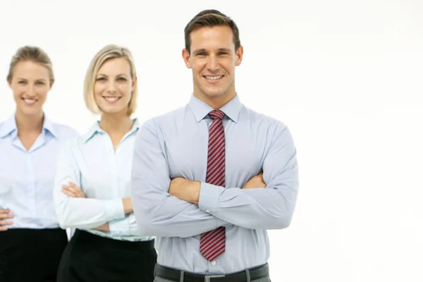 Equipe Negócios Corporativa Olhando Para Câmera Retrato Grupo Consultores Com — Fotografia de Stock