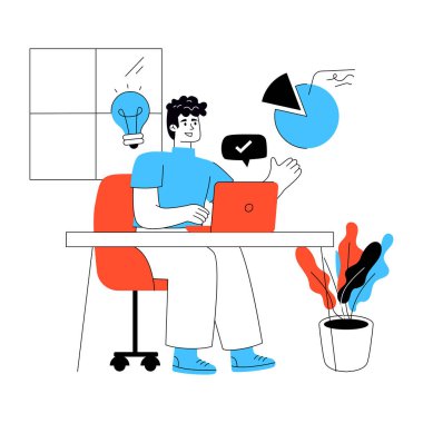 İş sunumunun eşsiz tasarım çizimi