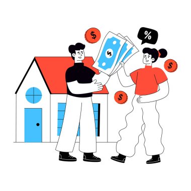 Ev ödemelerinin moda vektör tasarımı