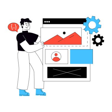 Web sitesi düzeninin modern tasarım çizimi