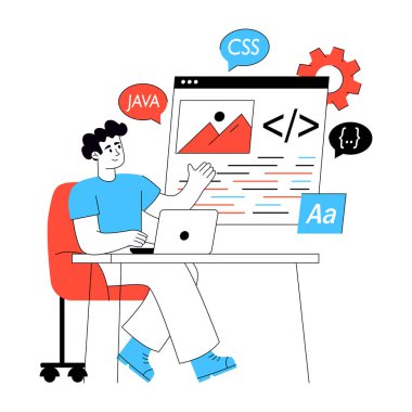 Web geliştiricisinin trend vektör tasarımı