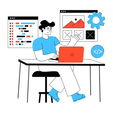 Web gelişimi için trend vektör tasarımı